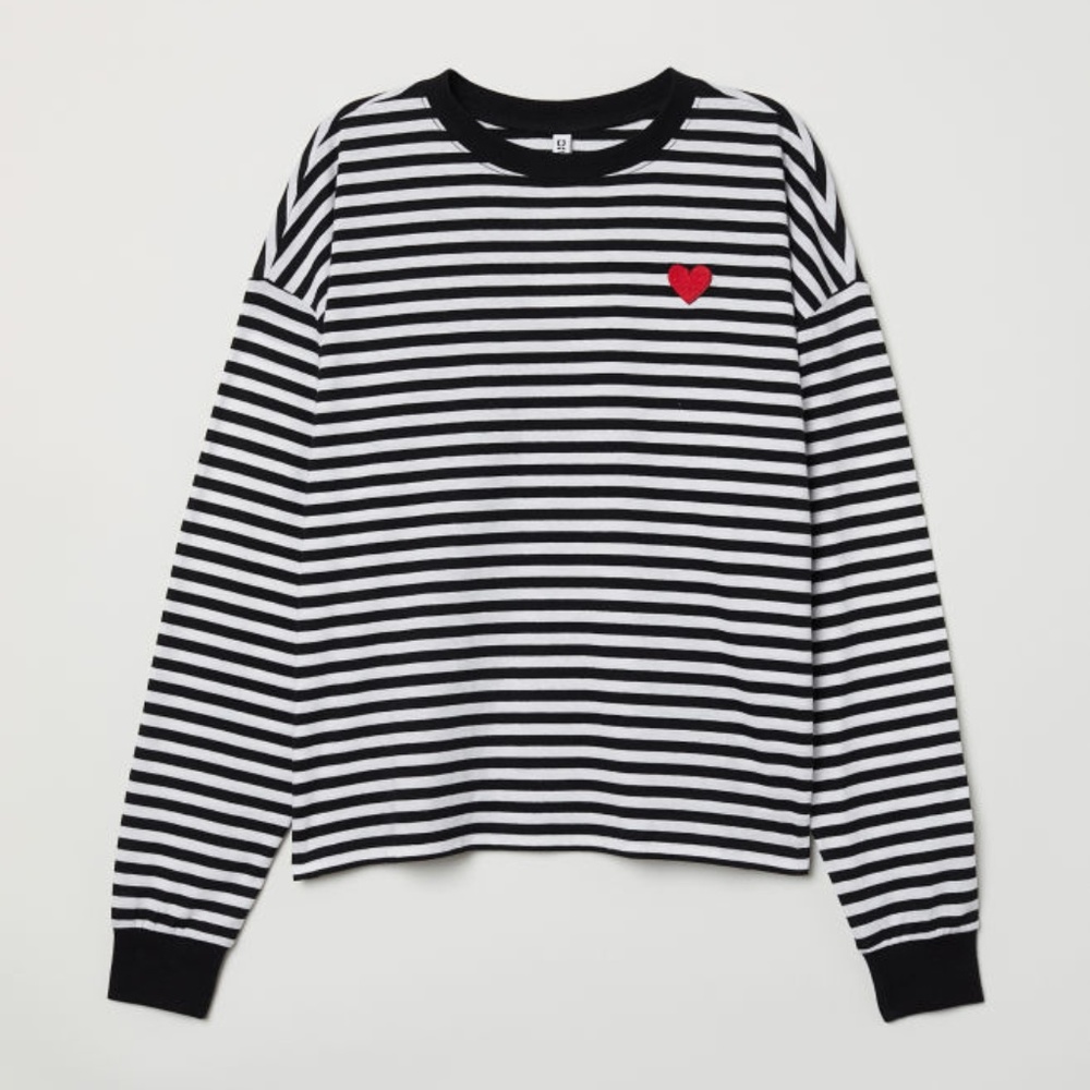 NWT: H&M Long Sleeve Striped Jersey Top SIZE XL